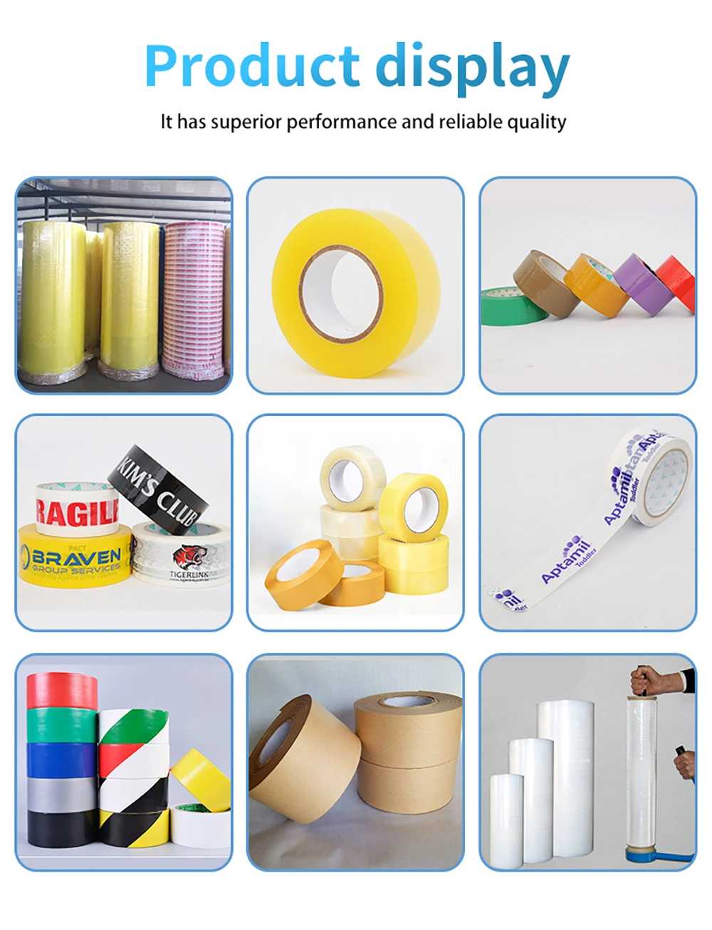 Hot Selling BOPP/OPP Adhesive Clear Packaging Custom Printed Carton Sealing Roll Packing Tape