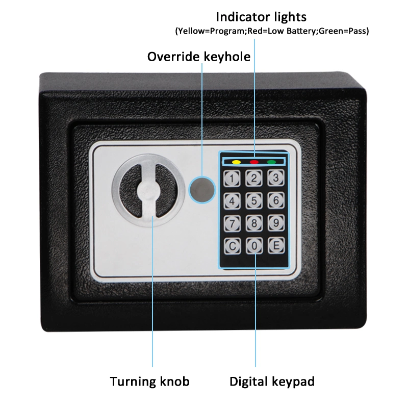 Electronic Deluxe Digital Security Safe Solid Constructed Keypad Lock Wall Mounted Home Office Hotel Business Jewelry Cash Use Storage Money Safe Box