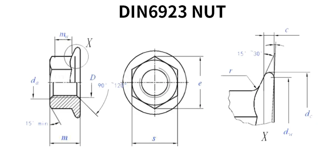 Fprofession Factory Supply Carbon Steel Stainless Steel 4.8 8.8 10.9 12.9 Zp HDG DIN934 Hexagon Nut/DIN985 Nylon Insert Lock Nut/Coupling Nut/Hex Nut/Flange Nut